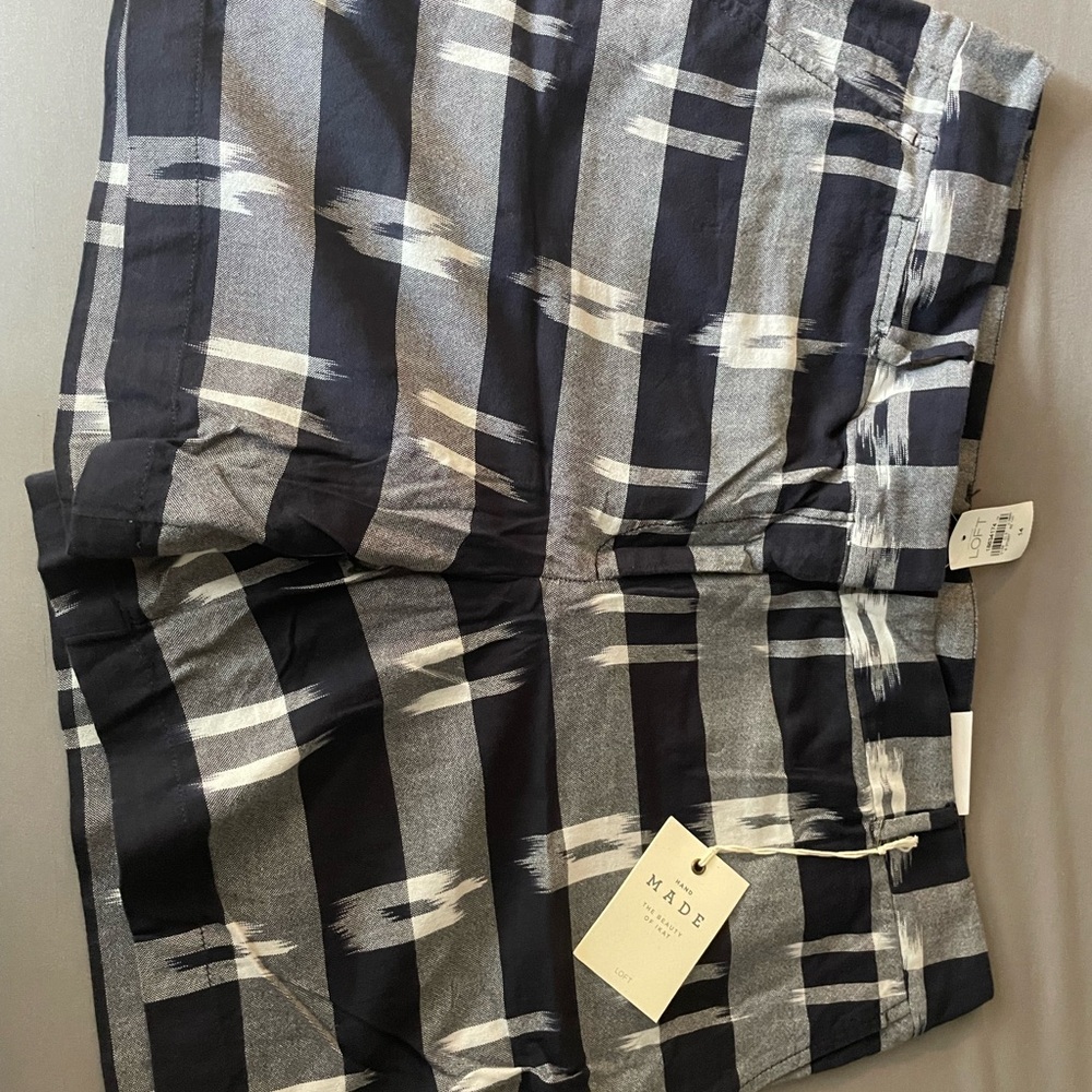Black and Gray Striped Shorts